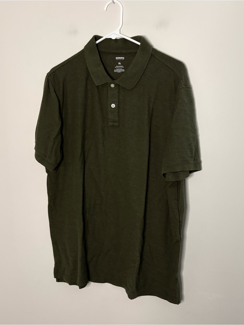 Sonoma Green Polo Shirt Classic Design Mens XL Basic Short Sleeve Top Fall